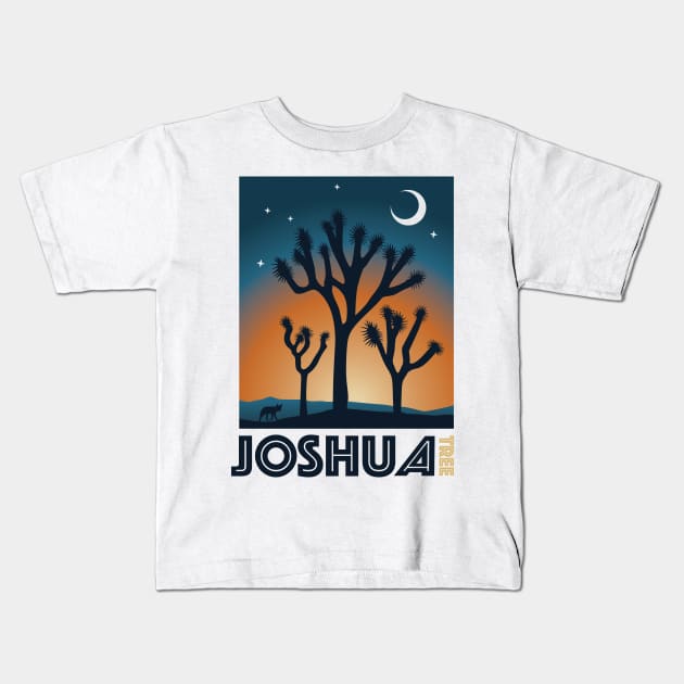 Joshua Tree National Park Travel Poster Apparel Kids T-Shirt by Terrybogard97